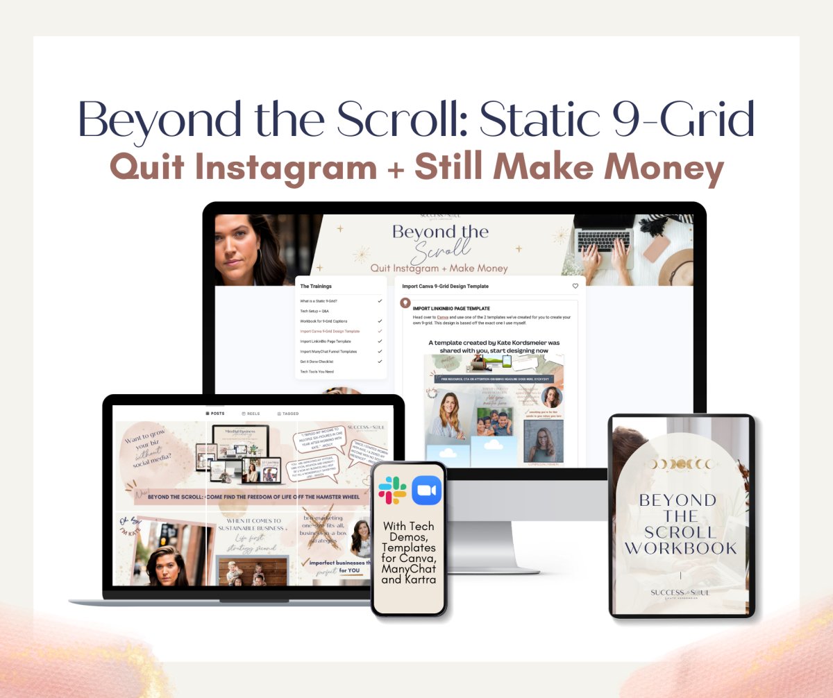 Beyond the Scroll: How to Create a Static 9 - Grid (with Templates!) - Success with Soul Shop for coaches, course creators and online entrepreneurs.