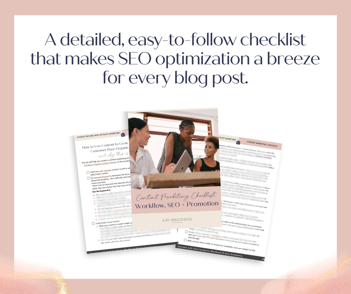 Blog Optimization Roadmap: A Complete SEO Checklist - Success with Soul Shop for coaches, course creators and online entrepreneurs.