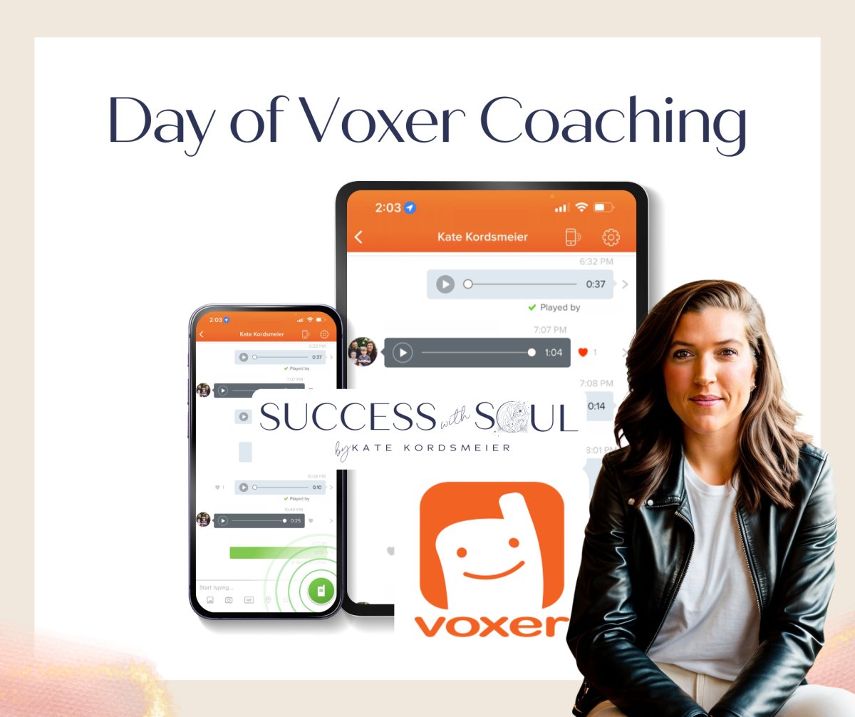 Day of Voxer Coaching - Success with Soul Shop for coaches, course creators and online entrepreneurs.