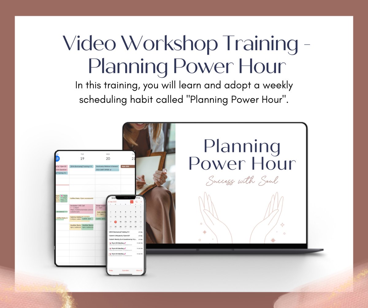 Fast - Track Workshop: A Feminist Calendaring + Productivity System for Time Management + Work - Life Balance - Success with Soul Shop for coaches, course creators and online entrepreneurs.