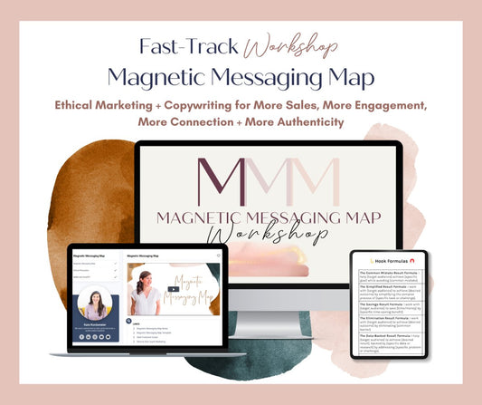 Fast - Track Workshop: Magnetic Messaging Map + Ethical Marketing - Success with Soul Shop for coaches, course creators and online entrepreneurs.