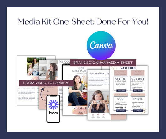 Media Kit One - Sheet: Done For You! - Success with Soul Shop for coaches, course creators and online entrepreneurs.