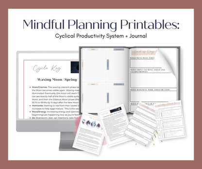 Mindful Planning Printables: Cyclical Productivity System + Journal - Success with Soul Shop for coaches, course creators and online entrepreneurs.