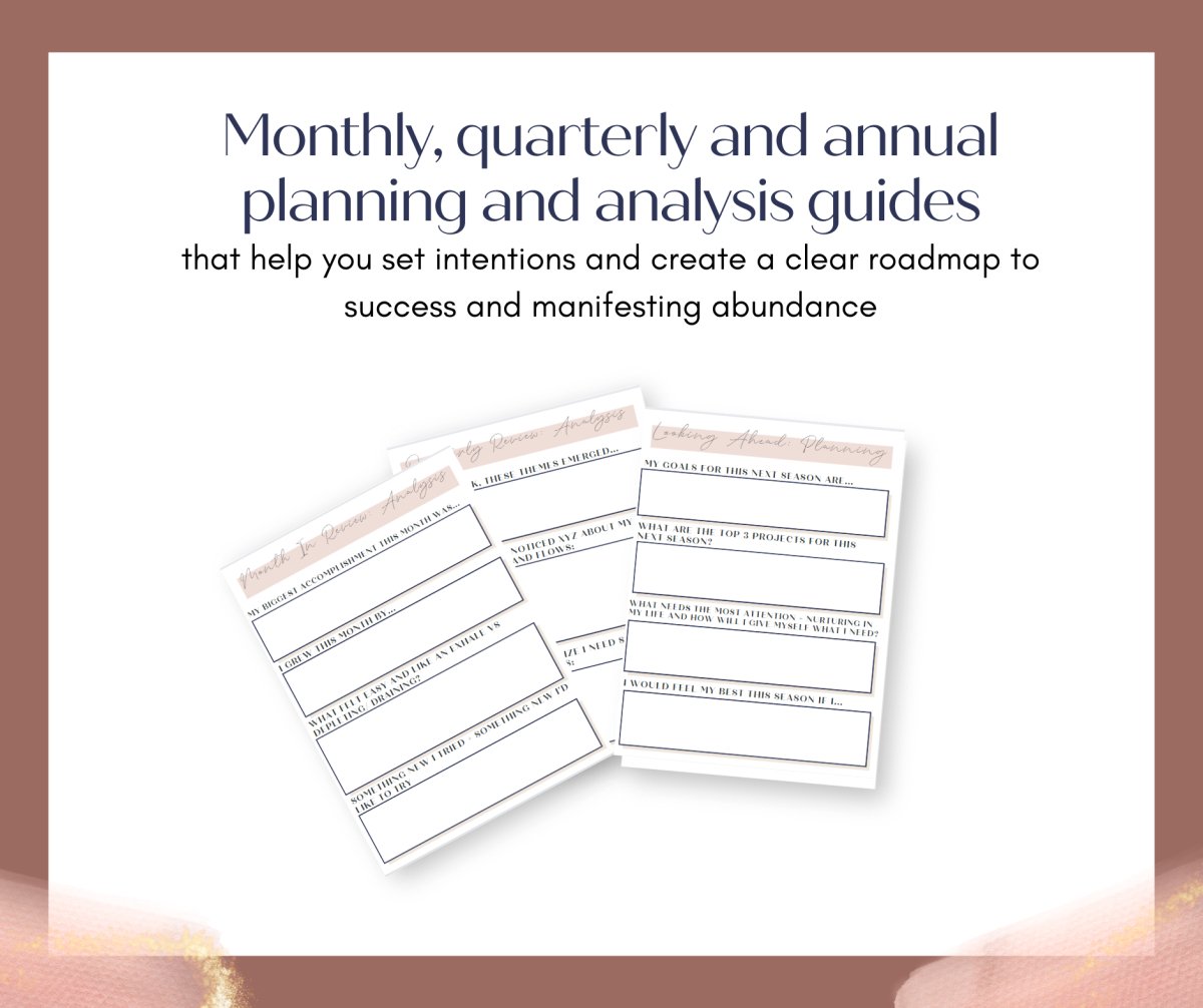 Mindful Planning Printables: Cyclical Productivity System + Journal - Success with Soul Shop for coaches, course creators and online entrepreneurs.