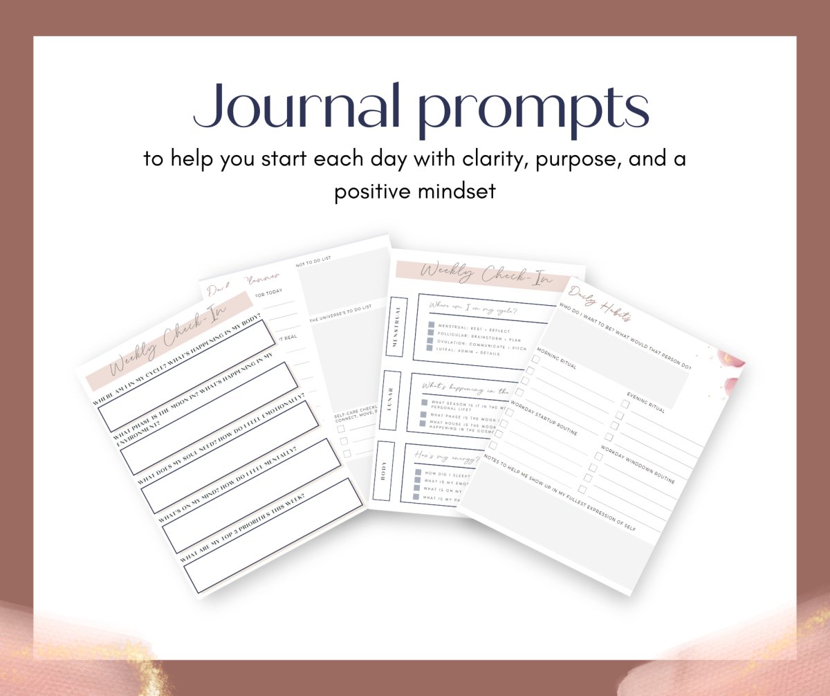 Mindful Planning Printables: Cyclical Productivity System + Journal - Success with Soul Shop for coaches, course creators and online entrepreneurs.