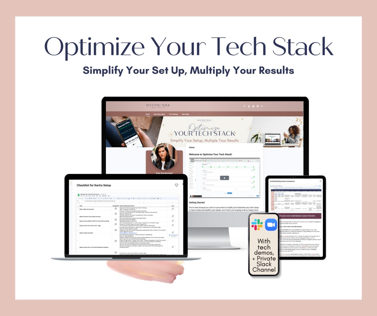 Optimize Your Tech Stack: How to Run Your Entire Biz With 1 Tool (and ZERO Zaps!) - Success with Soul Shop for coaches, course creators and online entrepreneurs.