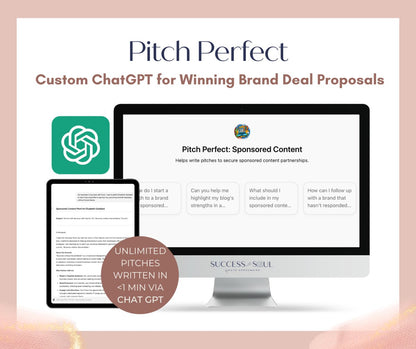 Pitch Perfect: A Custom ChatGPT for Winning Brand Deal Proposals - Success with Soul Shop for coaches, course creators and online entrepreneurs.