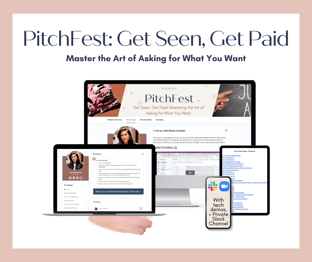 PitchFest: Get Seen, Get Paid + Master the Art of Asking for What You Want - Success with Soul Shop for coaches, course creators and online entrepreneurs.