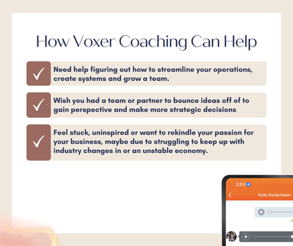 Unlimited Monthly Voxer Coaching - Success with Soul Shop for coaches, course creators and online entrepreneurs.