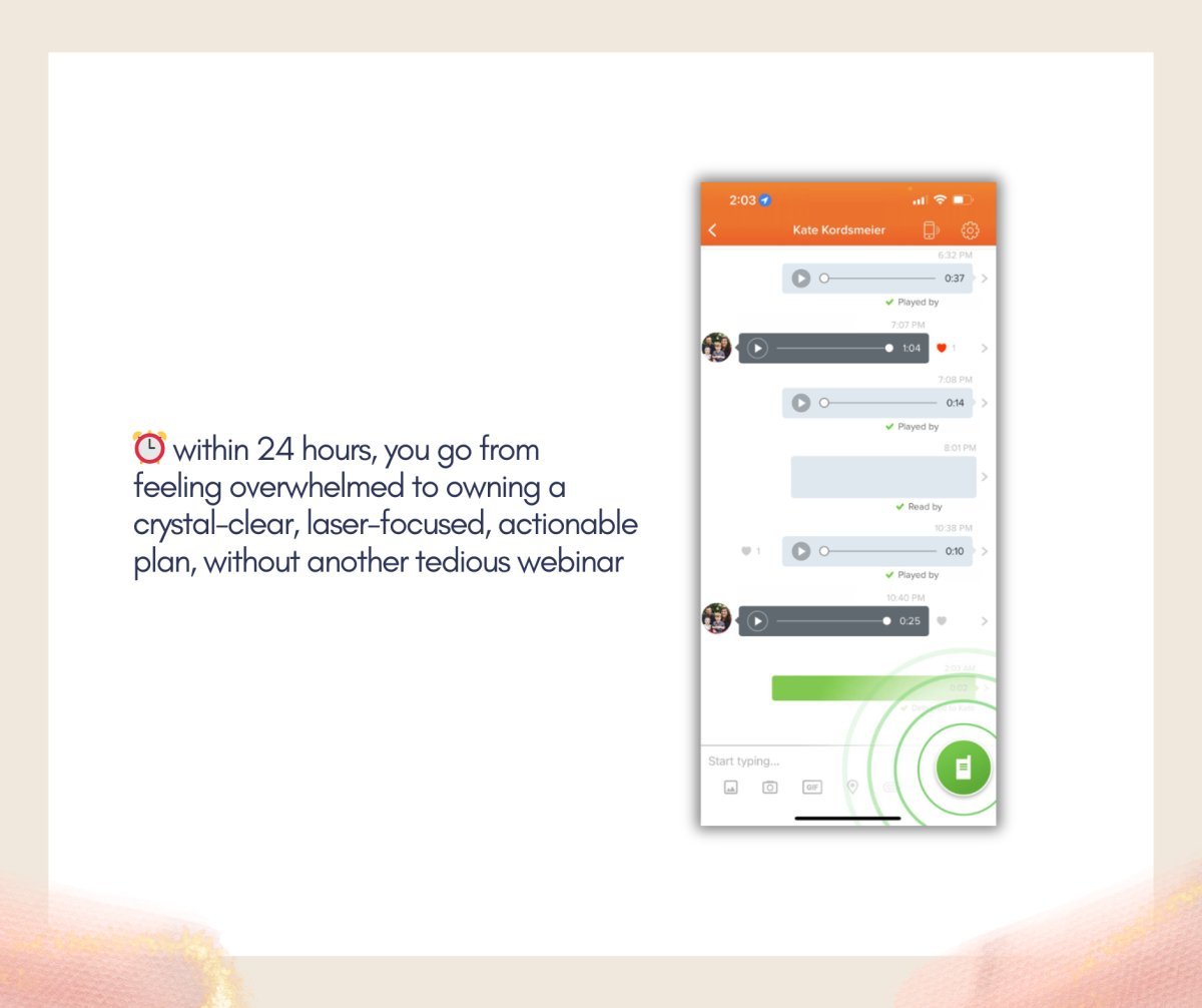 Unlimited Monthly Voxer Coaching - Success with Soul Shop for coaches, course creators and online entrepreneurs.