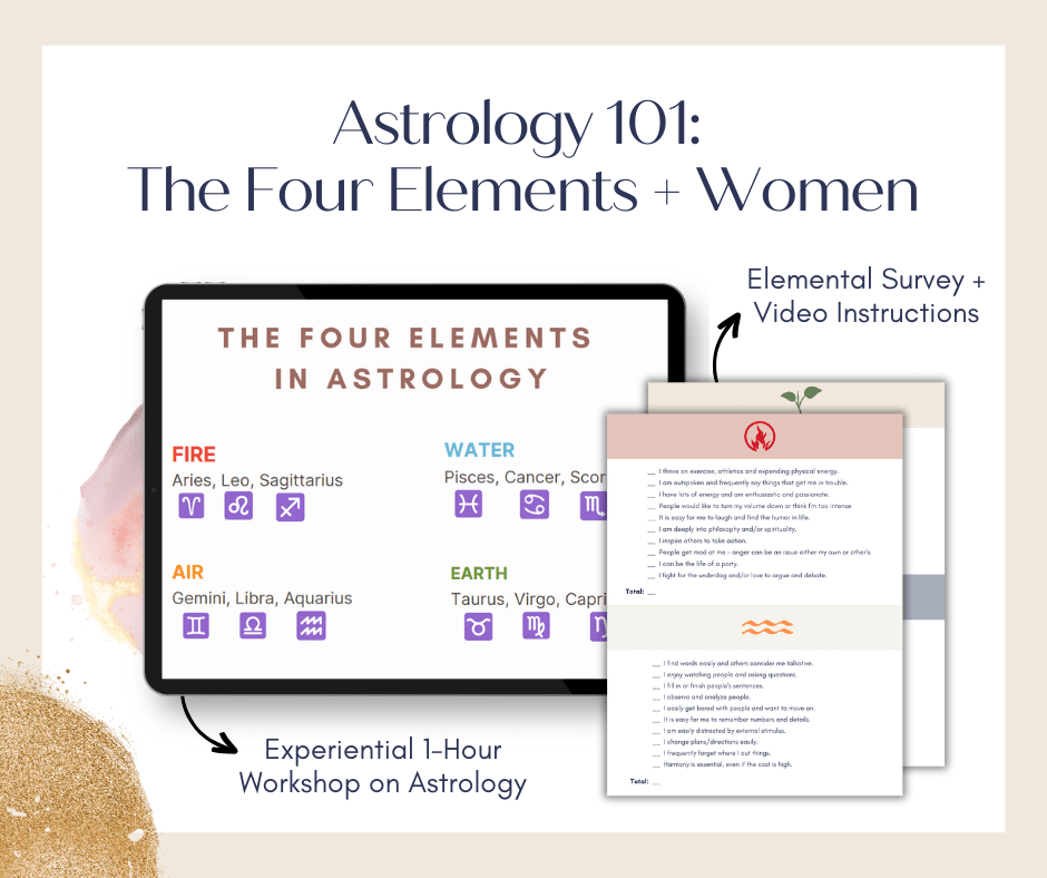 Fast-Track Workshop: Astrology 101: The Four Elements + Women - Success with Soul Shop for coaches, course creators and online entrepreneurs.