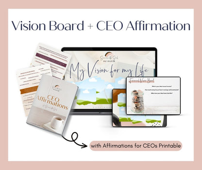 Holistic CEO Vision Board + Visualization Meditation Bundle - Success with Soul Shop for coaches, course creators and online entrepreneurs.