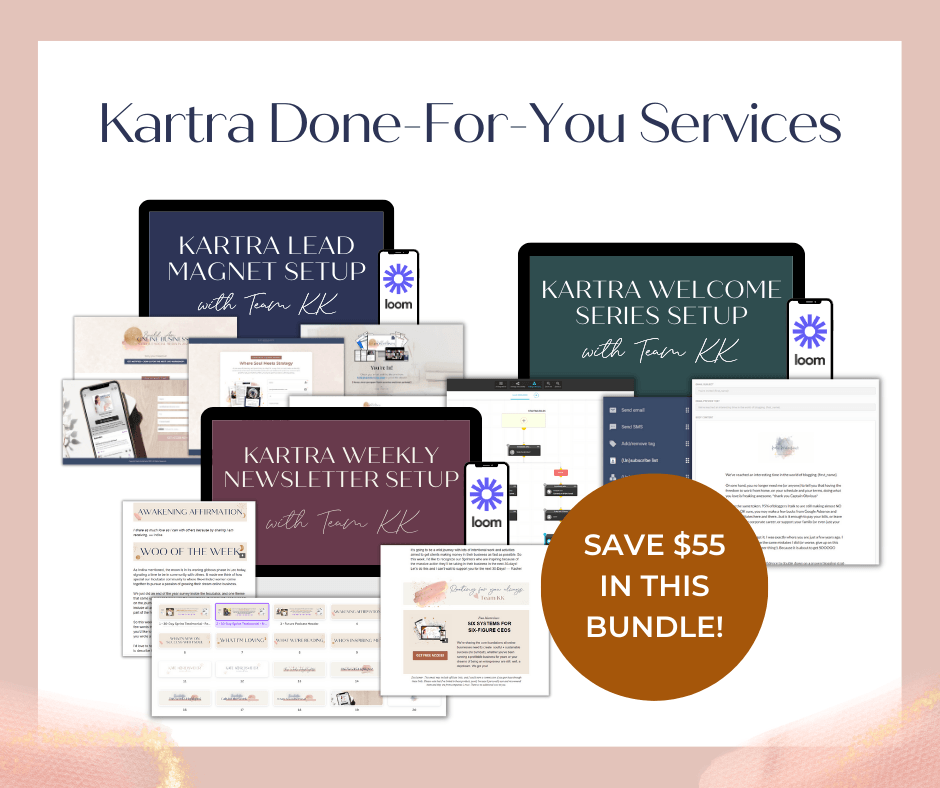 Kartra Done-For-You Tech Services Bundle - Success with Soul Shop for coaches, course creators and online entrepreneurs.