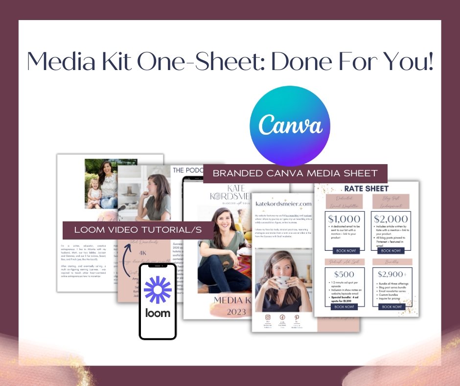 Media Kit One-Sheet: Done For You! - Success with Soul Shop for coaches, course creators and online entrepreneurs.