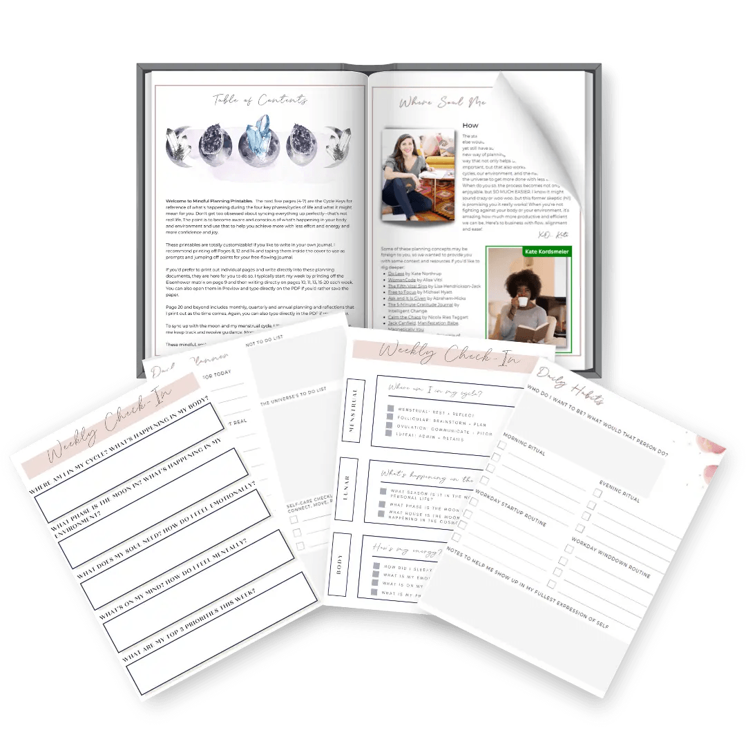 Mindful Planning Printables - Success with Soul Shop for coaches, course creators and online entrepreneurs.
