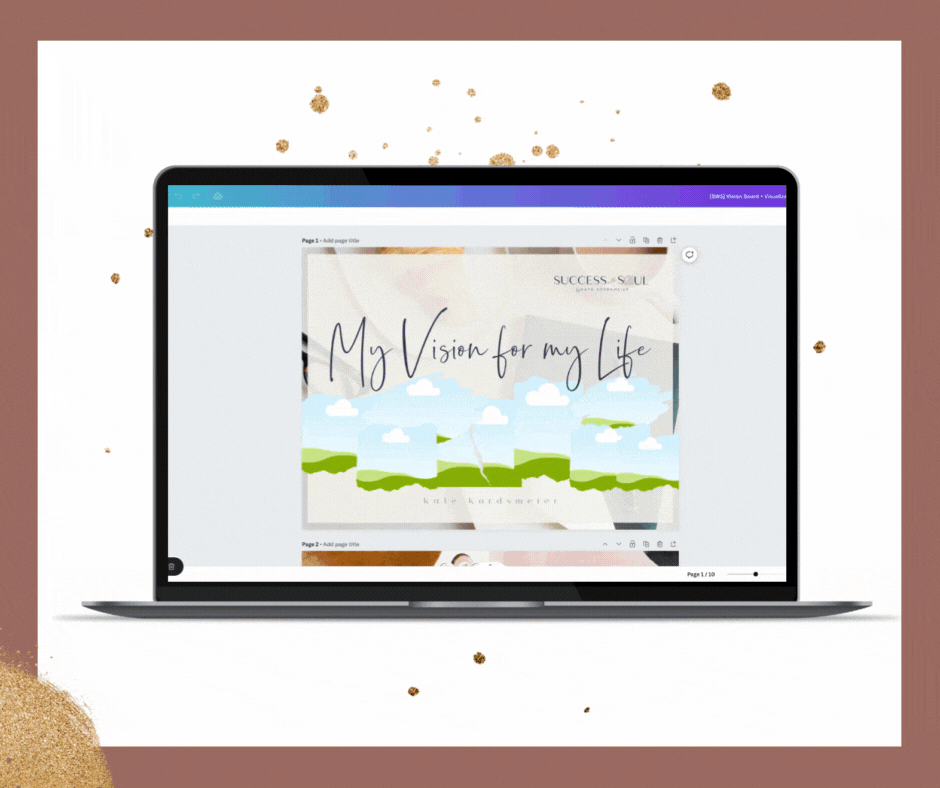 Vision Board Template + Visualization Meditation Bundle (with Printable Affirmations!) - Success with Soul Shop for coaches, course creators and online entrepreneurs.